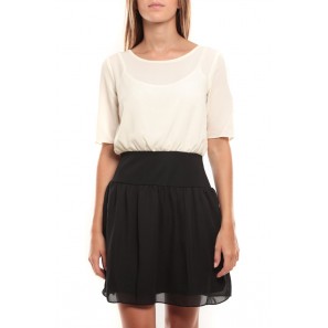 Minto 2/4 short dress Blanc/Noir