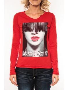 Tee shirt Who I am Rouge