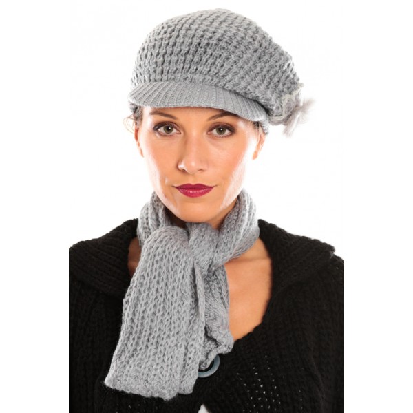 Ensemble bonnet écharpe femme