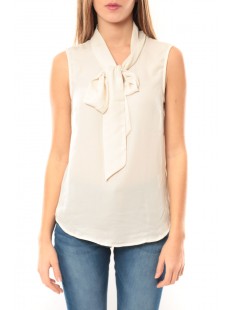 Top Heston S/L Bow 10099278 Écru