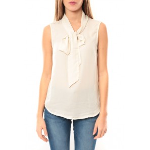 Top Heston S/L Bow 10099278 Écru